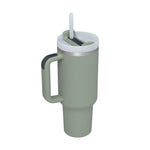 Side view of 40oz tumbler highlighting the ergonomic carrying handle and sturdy grip.