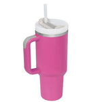 Dent resistant powder coated exterior finish on a 40oz stainless steel mug.