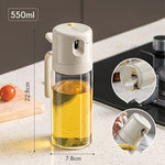Wide-mouth opening on glass cooking oil dispenser bottle for easy refilling