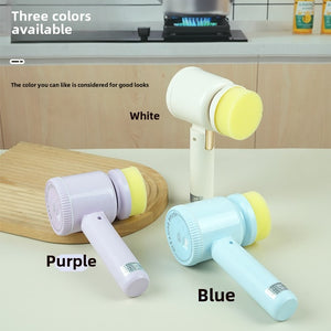 Electric cleaning brush with multiple interchangeable brush heads