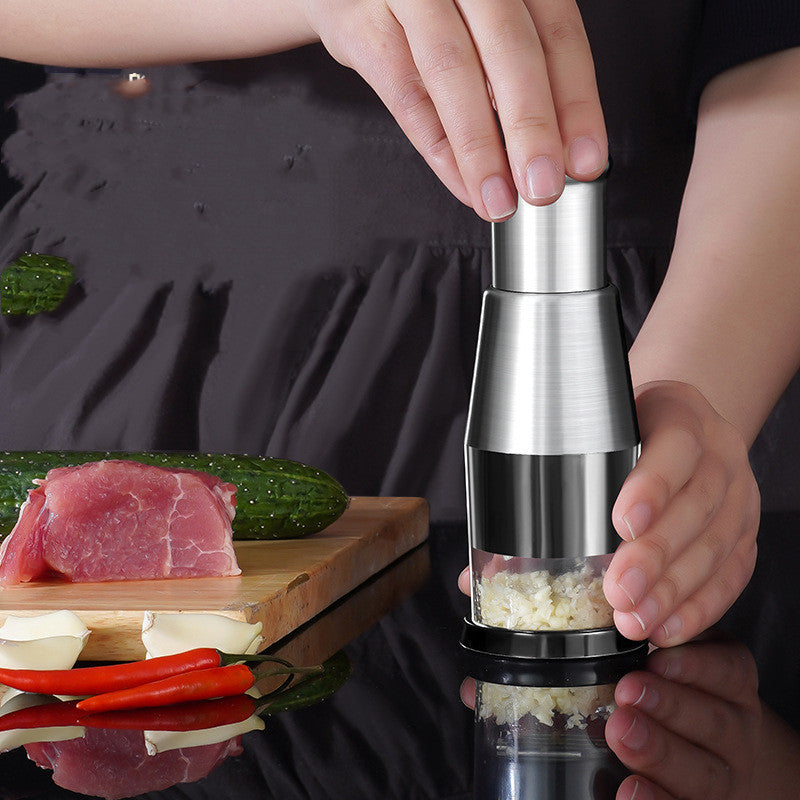 Garlic crusher onion chopper available in black, silver, and white