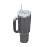 Steaming hot coffee inside a 40oz insulated tumbler perfect for morning commutes.