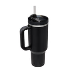 Ice cold water with ice cubes inside a 40oz double wall vacuum insulated cup.