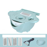Washing and draining fresh sliced cucumbers directly in the integrated strainer basket.