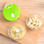 Manual Mini Food Chopper & Garlic Press - Pull String Meat & Veggie Slicer