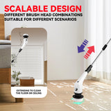 Flat pad attachment on cordless electric scrubber cleaning a clear glass shower door
