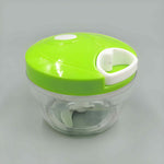Manual Mini Food Chopper & Garlic Press - Pull String Meat & Veggie Slicer