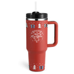 Sweat-proof stainless steel tumbler keeping iced tea cold without condensation.