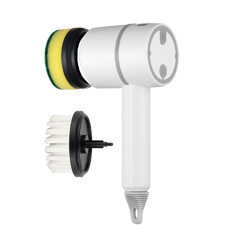USB rechargeable cleaning brush with interchangeable brush heads