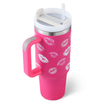 Double wall vacuum insulated travel mug in 40oz capacity with spill-proof lid.